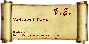 Vadkerti Emma névjegykártya